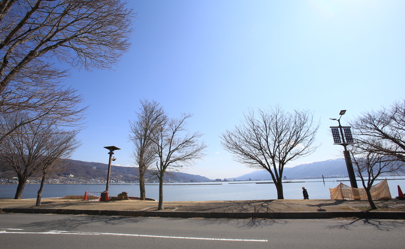 公園から見る諏訪湖